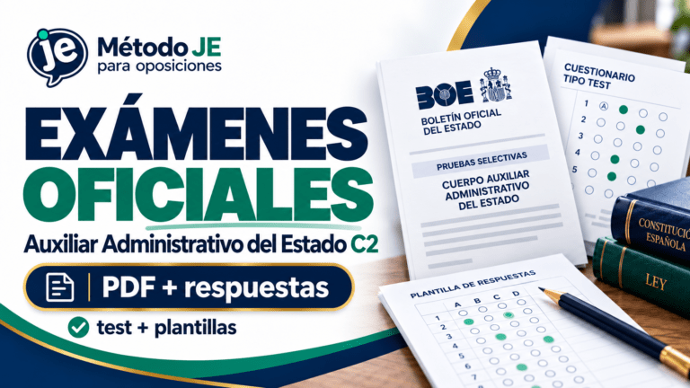Exámenes oficiales de Auxiliar Administrativo del Estado C2 en PDF