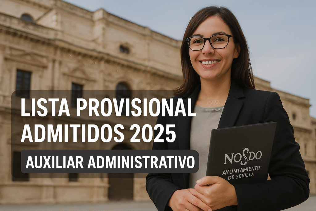 Lista provisional admitidos y excluidos Auxiliar Administrativo Ayuntamiento de Sevilla 2025