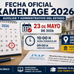 Fecha oficial del examen AGE 2026 para Auxiliar y Administrativo del Estado con horario y sedes oficiales del INAP