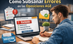 Cómo subsanar errores en oposiciones AGE 2026 paso a paso