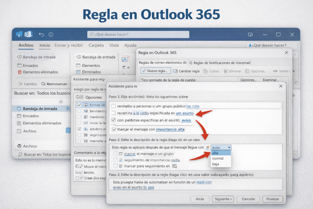 regla en outlook 365
