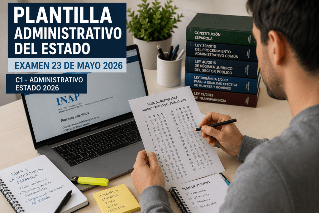 Plantilla examen Administrativo del Estado 2026