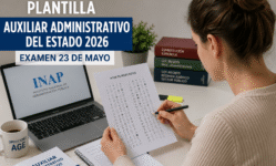 Plantilla examen Auxiliar Administrativo Estado 2026