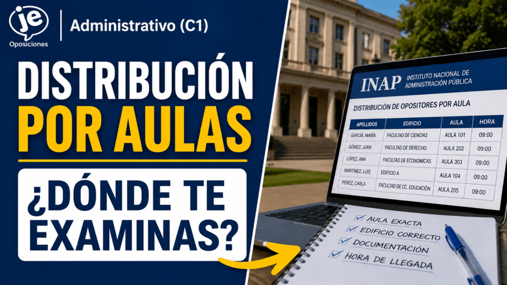 Distribución de opositores por aula Administrativo del Estado 2026