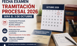 Fecha examen Tramitación Procesal 2026: será el 3 de octubre