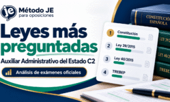 Leyes más preguntadas en Auxiliar Administrativo del Estado C2: análisis de exámenes oficiales